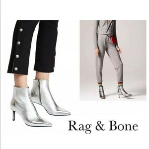 Brand new Rag and Bone boots in metallic silver